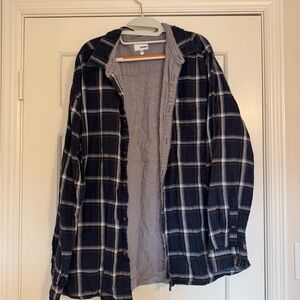 Sonoma Men's Blue and White Plaid Shirt Jacket